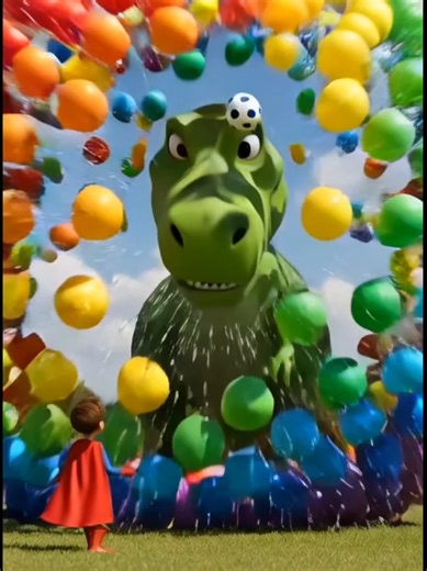 Surprising Dinosaur Soccer Ball Animation for Kids