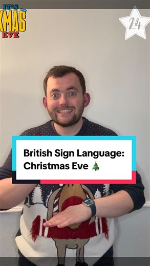 Today’s British Sign Language sign? ✨ Today’s sign is: #ChristmasEve #🎄 ! Curious to learn more? I share a new BSL sign every day – perfect for beginners, learners, and sign lovers! #eve #tradition 🔍 P.S. I’m from the South of the UK, so some signs might be regional! Let’s celebrate language and inclusion together 💬💙 #BritishSignLanguage | The Deaf Chef