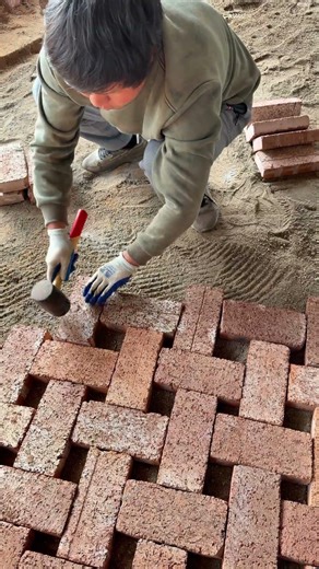 Demonstration of Herringbone Tiling Techniques