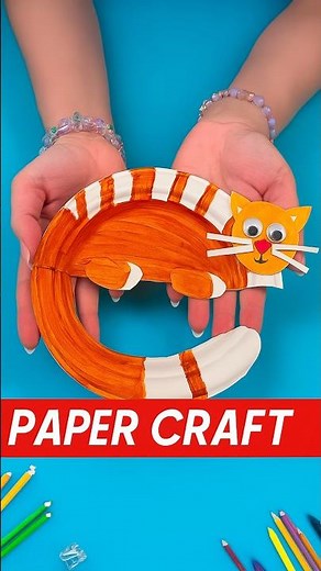 DIY Paper Plate Cat Craft 🐱 | Easy Paper Cat Craft for Kids #diy #craft #craftyfun #kids