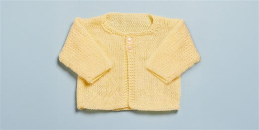 Make a sweet baby cardigan with our easy free knitting pattern
