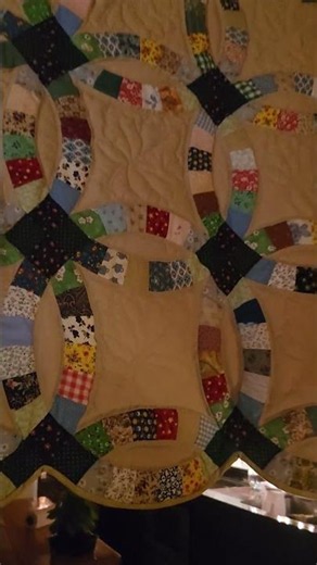 Rare Qult Find! Scrappy Double Wedding Ring Quilt - Amish Anna's Little Quilt Shop!