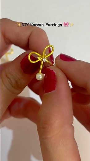 DIY Korean Earings 🎀 #diy #craft #earrings #jwellery #shorts #shortsfeed