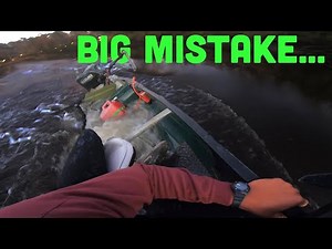 Overpowered canoe flips near Deep Water