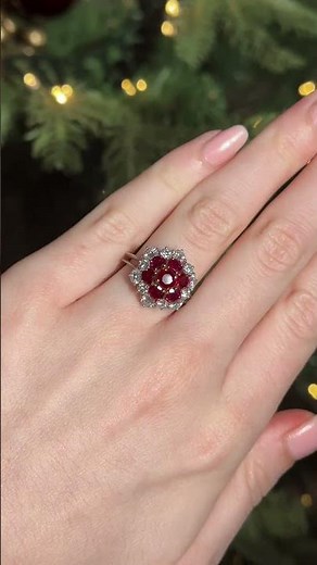 Boucheron Ruby & Diamond Cluster Ring | Circa 1970 | Berganza London