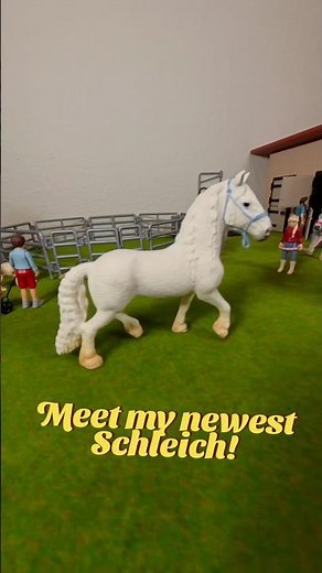 My newest horse! The White Friesian Stallion! #schleich #horse #exclusive
