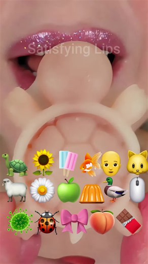 Satisfying ASMR Eating Emoji Food Challenge Mukbang. Wax Candy, Fondant, Cake Pops And More! #asmreating #asmr #emojichallenge #satisfyinglips