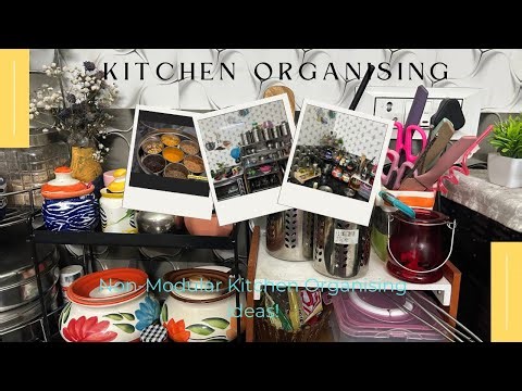 Kitchen organisation - Non modular kitchen organising tips! Meesho organisers haul ! #kitchen #food