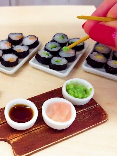 Extra mini sushi 🍱🍤🍙 / real mini cooking / mini food / tiny kitchen / ASMR #minicooking