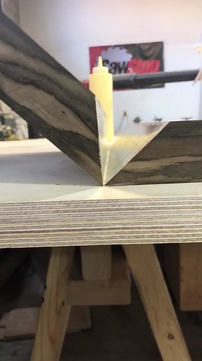 Mitre glue ups with packing tape! 😳 #glue #gluechallenge #woodworking #wood #wooden #fyp #fypchallenge #maker #woodshop #craft
