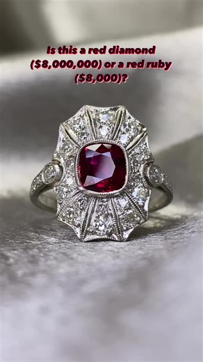 64K views · 847 reactions | Which stone do you thing it is?! Diamond or ruby 樂♥️ #diamond #ruby #red #reddiamond #engagementring #jewelry #antique #gemstone #ring #explorepage #reel #guess | Estate Diamond Jewelry | Facebook