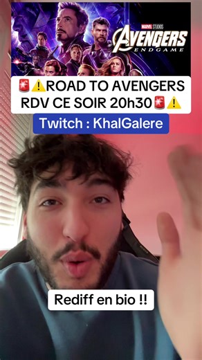 🚨 ⚠️REDIFF COMPLETE SUR MON PATREON 🚨‼️Tous les soirs à 20h30 sur Twitch (KhalGalere) 🔥 Découvre ou redécouvre avec nous tout le MCU ! De Iron Man à Endgame… jusqu’à Doomsday 👀🔥 Dis-moi quel film ou quelle série Marvel je dois react ensuite ! 🫶 #marvel #mcu #avengers #endgame #doomsday Iron Man Tony Stark Captain America Steve Rogers Thor Loki Hulk Bruce Banner Hawkeye Thanos Avengers Endgame Avengers Doomsday Avengers Infinity War Avengers Secret War SpiderMan Peter Parker MJ Doctor Stran