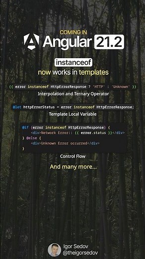 New in Angular 21.2: instanceof Now Works in Templates! #angular #angular21