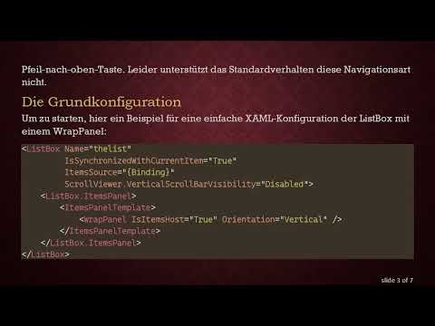 Pfeiltastennavigation in WPF ListBox mit WrapPanel realisieren