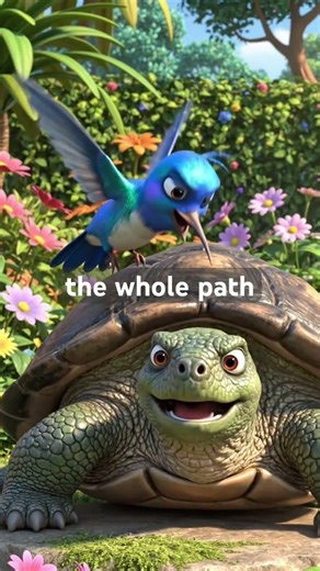 "Looks like this bird is in a shell of a hurry! 🐢 #turtle #kidsanimation #cartoonshorts #explore