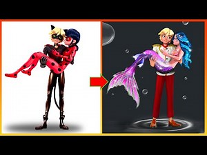 Miraculous Ladybug And Adrian Transformation Mermaid, Prince - Miraculous Cartoon @cartoonfashion68