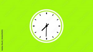 Abstract beautiful green color digital clock and analog circle clock 24 hour animation. Green background UHD 4k video moving.
