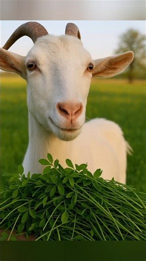 Goat Eating Grass & Greens ASMR 🐐 Crunchy Snack!#asmr#goat#crunch#satisfying#viral#shorts