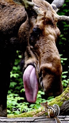 Squirrel helps moose #ai #animals #shorts #moose