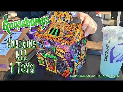 Goosebumps 1996 Happy Meal from Taco Bell Unboxing & Review ALL 4 Vintage 30-Year-Old Toys Video 4K