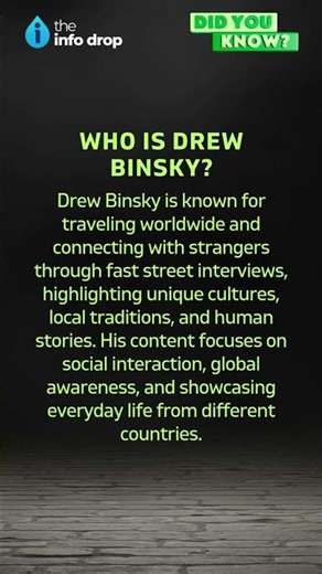 Who is Drew Binsky? Global Culture Travel YouTuber #asmr #shorts