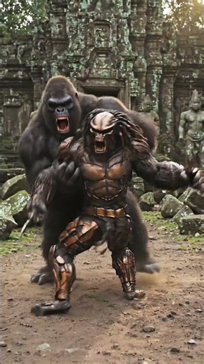 KING KONG VS PREDATOR Epic Ruin Battle! 🦍🔥#titanwar #marvel #predator