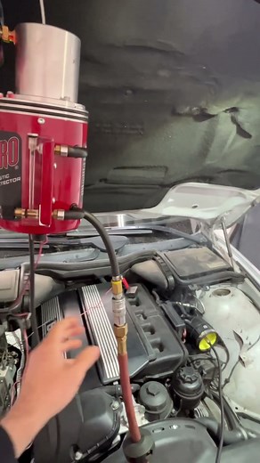 Smoke test to find leaks on your car’s engine. #automobile #bmw #mechanic