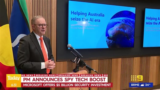 4.8K views · 75 reactions | #BREAKING: Prime Minister Anthony Albanese has just announced a $5 billion collaboration with Microsoft to bolster Australia's cyber security. #9News | WATCH LIVE 6pm | 9 News Melbourne | Facebook