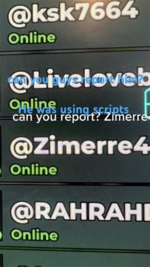 Can you guys report him? He was using scripts.