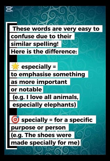 Difference b/w Especially and specially | Examples of especially and specially | English Notes