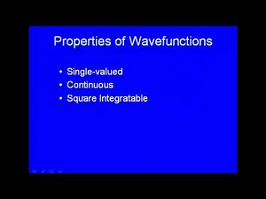 Properties of wavefunctions