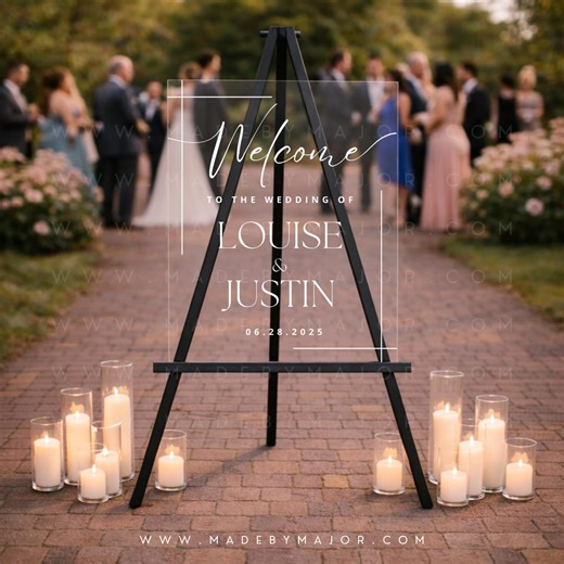 Acrylic Wedding Welcome Sign, Custom Wedding Sign, Clear Acrylic Welcome Sign, Modern Wedding Decor, Personalized Wedding Sign - Etsy