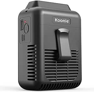 Koonie Portable Waist Fan, 5200RPM Strong Airflow 23H Working Time Hands-free Necklace Fan, Battery Powered 3-Speed Personal Fan 8000mAh for T-shirts, Jacket, Clothes, Fishing, Gardening, Climbing