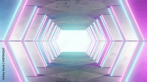High Tech Tunnel Loop Background 4K. Flying in a futuristic white sci-fi tunnel interior. Science corridor. Abstract modern technology background. Seamless loop 3D render animation