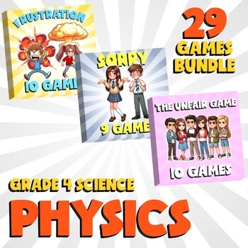 29 No Prep Science Games Bundle D - Physics - Grade 4 Review Activity