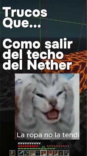 Trucos Que... Como Sali Del Techo Del NETHER Sin Mechero En Minecraft Java #minecraft