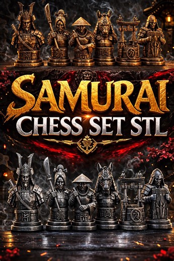 Samurai Chess Set STL – Japanese Warrior 3D Printing Files (digital Download) - Etsy