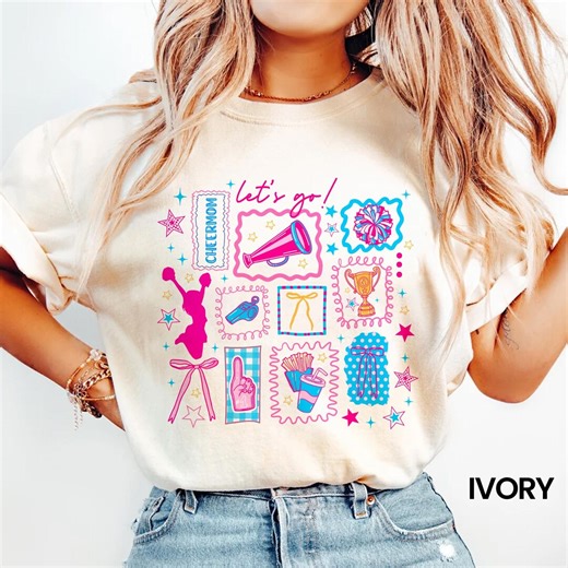 Cheer Mom Shirt, Let's Go Cheerleader Shirt, Retro Cheer Coach Gift, Game Day Shirt, Pink Blue Cheer Mom Shirt, Trendy Game Day Mama Shirt - Etsy