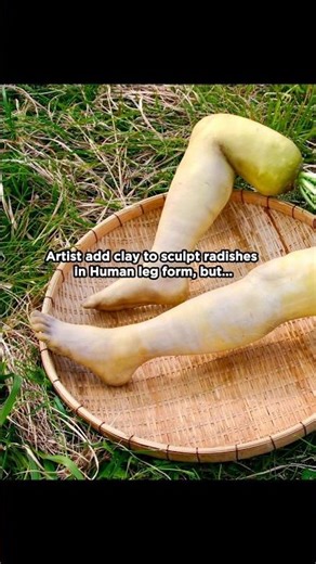 Realistic Daikon Legs Sculpture That Fooled the Internet#sculpture #hilarious #funny #art #artistic