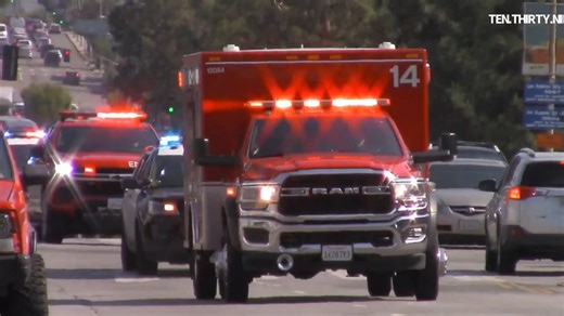 LAFD RESCUE 14, LAPD UNITS x2 ,EMS11 TRANSPORTING CODE 3