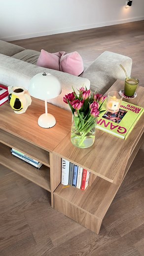 IKEA HACK: console table 💕 the perfect place to put drinks, books and cute decorations, think this is my fav hack yet! #ikeatok #consoletabledecor #homedecor