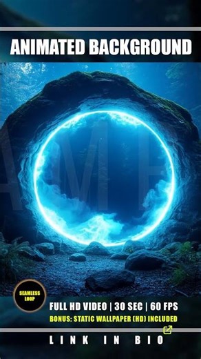 Animated Background: Portal 05 | Entrance to Another World | Sci-Fi Fantasy Blue Ring Stream