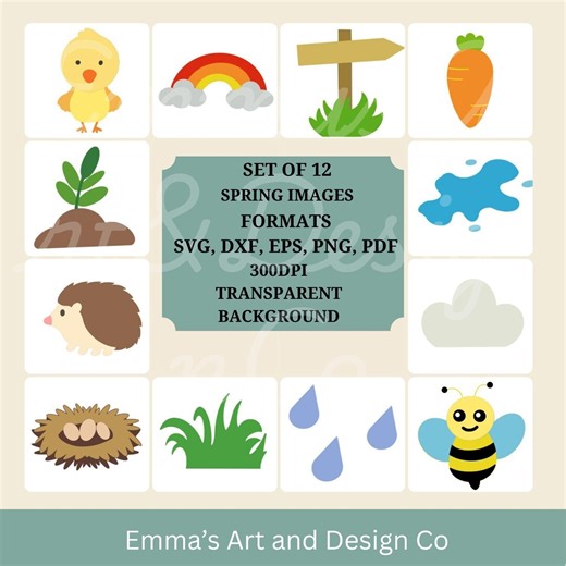 Spring Vector Bundle, Svg Dxf Eps Png Pdf, Cricut, Silhouette, Easter Designs, Commercial Designs - Etsy