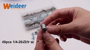 weideer 140PCS 1/4"-20 T-Nuts,1/4"-20 Threaded Inserts for Wood,304 Stainless Steel Bolts,Button Head Hex Socket Bolts with Washers Hex Wrench