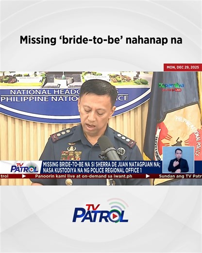 Missing bride-to-be' nahanap na. #TVPatrol | TV Patrol