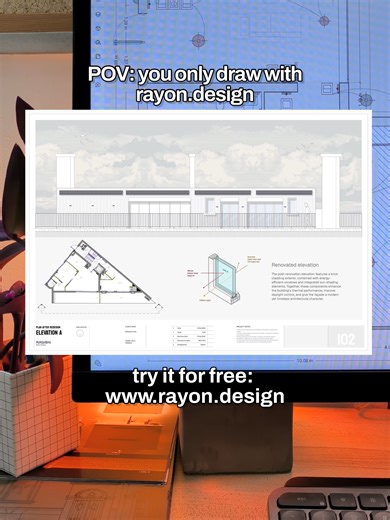POV: You only draw with Rayon.design software #interiordesignsoftware #architecturestudentlife #architectureschool #CADsoftware #archistudent