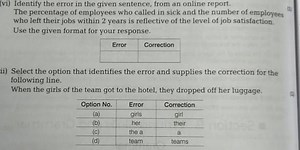(vi) Identify the error in the given sentence, from an online r... | Filo