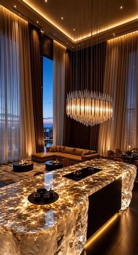 Luxury Ripple Fold Sheer Drapery | Modern Penthouse Window Treatment Inspiration