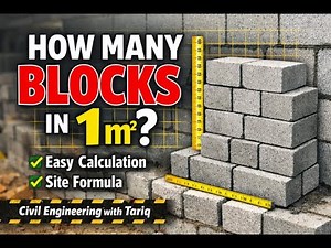 How to Calculate Number of Concrete Blocks in 1 m² | Civil Engineering with Tariq