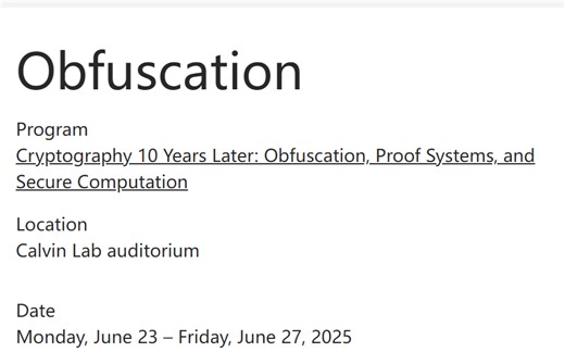 Cryptography 10 Years Later: Obfuscation